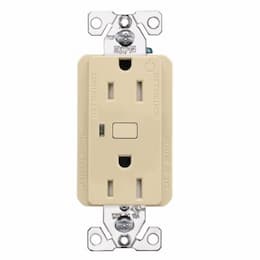 15 Amp Wi-Fi Smart TR Duplex Receptacle, 2-Pole, 3-Wire, 120V, Ivory