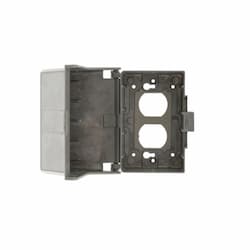 1-Gang Vertical Metal Receptacle Cover, Weatherproof