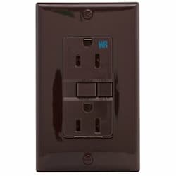 15 Amp Weather Resistant GFCI Receptacle NAFTA-Compliant Outlet, Brown