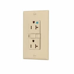 20 Amp Weather Resistant GFCI Receptacle NAFTA-Compliant Outlet, Ivory