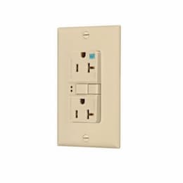 20 Amp Weather Resistant GFCI Receptacle NAFTA-Compliant Outlet, Ivory