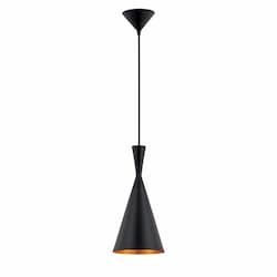 16-in 60W Hourglass Pendant, Dimmable, E26, 120V, Black