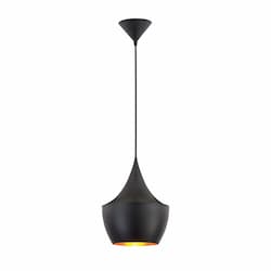 11-in 60W Mini Pendant, E26, DIM, 120V, Black