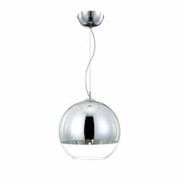 12-in 50W Pendant Orb, E26, DIM, 120V, Chrome