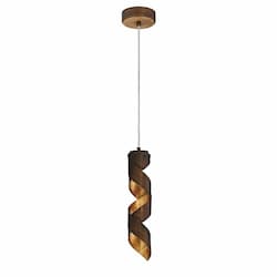 17-in 9.2W Banderia Double Helix Pendant, 120V, 110 lm, 3000K, Bronze