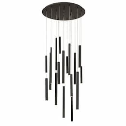 24-in Santana Clustered Tubes Chandelier, 18 LED, 900 lm, 120V, Black