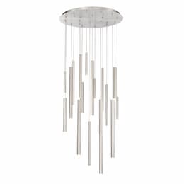 24-in Santana Clustered Tubes Chandelier, 18 LED, 900 lm, 120V, Nickel