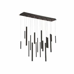 42-in Santana Linear Clustered Tubes Chandelier, 18 LED, 900 lm, Black