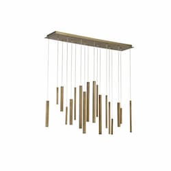 42-in Santana Linear Tubes Chandelier, 18 LED, 900 lm, Brass