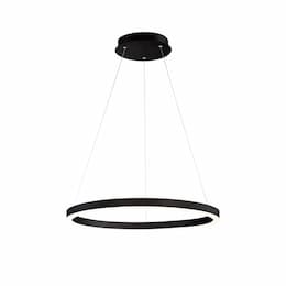 28-in 34W Spunto Pendant Chandelier, 120V, 3682 lm, 3000K, Black