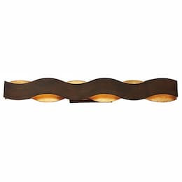 40-in 53W Undulating Waves Vanity, 120V, 890 lm, 3000K, Bronze