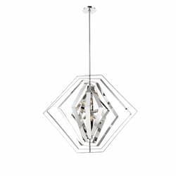 33-in 360W Downtown Hexagonal Chandelier, E12, 120V, Chrome