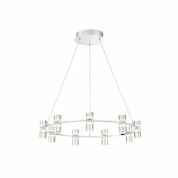 25-in 36W Netto Linear Chandelier, 2160 lm, 120V, 3000K, Chrome