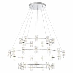 41-in 132W Netto Linear Chandelier, 3-Tier, 7920 lm, 120V, 3000K, CRM