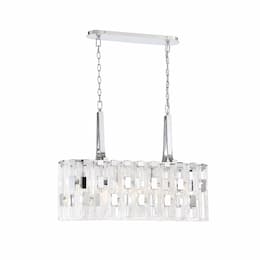 37-in 280W Viviana Linear Chandelier, E12, 7-Light, 120V, Chrome