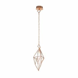 8-in 5W Verdino Round Pendant, 540 lm, 120V, 4000K, Rose Gold