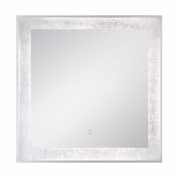 32x32-in 39W Anya Square Mirror, 120V, 30/45/64K, Silver