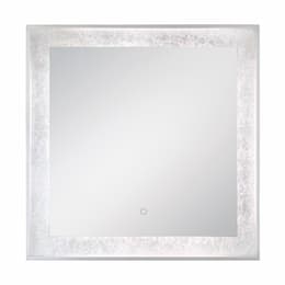 32x32-in 39W Anya Square Mirror, 120V, 30/45/64K, Silver