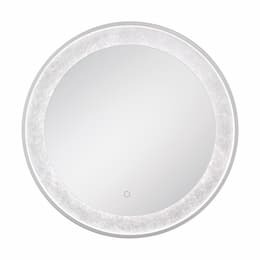 30x30-in 29W Anya Circular Mirror, 120V, 30/45/64K, Silver