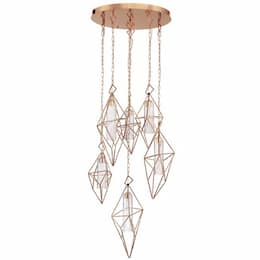 25-in 30W Verdino Round Chandelier, 1010 lm, 120V, 4000K, Rose Gold