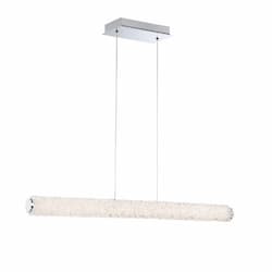 36-in 30W Linear Chandelier, Dim, 120V, 2700 lm, 3000K, Chrome