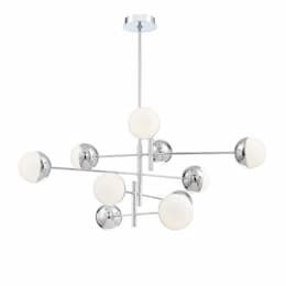 49.75-in 50W Round LED Chandelier, Dim, 2500 lm, 120V, 4000K, Chrome