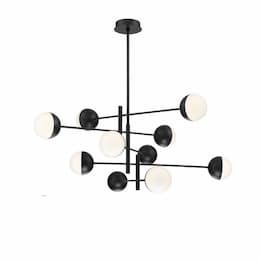 49.75-in 50W Round LED Chandelier, Dim, 2500 lm, 120V, 4000K, Black