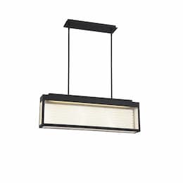 36-in 24W Square LED Chandelier, Dim, 1920 lm, 120V, 3000K, Black