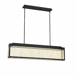 46-in 36W Square LED Chandelier, Dim, 2880 lm, 120V, 3000K, Black