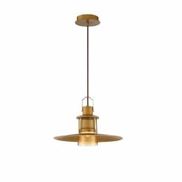 16-in 13W Round LED Pendant, Dim, 1040 lm, 120V, 3000K, Brass