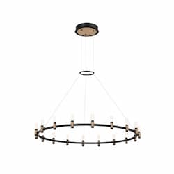 46-in 81W LED Chandelier, Round, Dim, 2880 lm, 120V, 3000K, Brass