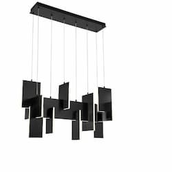 42-in 93W LED Linear Chandelier, Dim, 120V, 7700 lm, 3000K, Black