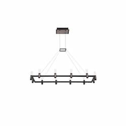 40-in 54W LED Chandelier, Rectangular, Dim, 1920 lm, 120V, 3000K, NKL