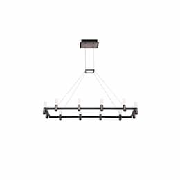 40-in 54W LED Chandelier, Rectangular, Dim, 1920 lm, 120V, 3000K, NKL