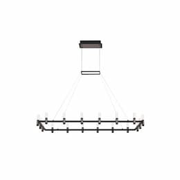 52-in 83W LED Chandelier, Rectangular, Dim, 2880 lm, 120V, 3000K, NKL