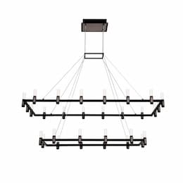 Eurofase 52-in 137W RCTNGL Chandelier, Dim, 2 Tier, 4800 lm, 120V, 3000K, NKL