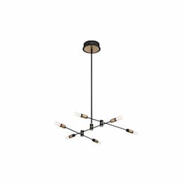 32-in 15W Chandelier, Dim, 800 lm, 120V, 3000K, Brass