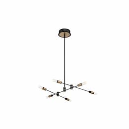 41-in 30W Chandelier, Dim, 1600 lm, 120V, 3000K, Brass