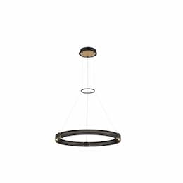 29-in 40W LED Chandelier, Round, Dim, 1700 lm, 120V, 3000K, Black