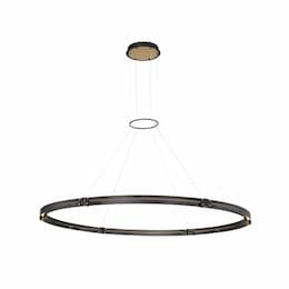 63-in 99W LED Chandelier, Round, Dim, 3820 lm, 120V, 3000K, Black