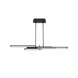 46-in 69W LED Chandelier, Linear, Dim, 2800 lm, 120V, 3000K, Black