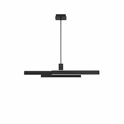 45-in 74W LED Chandelier, Linear, Dim, 4700 lm, 120V, 3000K, Black