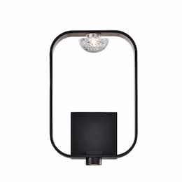 9-in 6W LED Wall Sconce, 250 lm, 120V, 3000K, Black