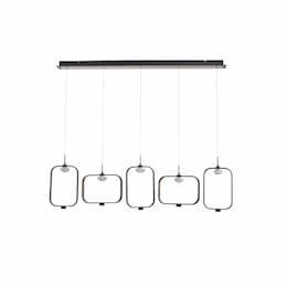 53-in 150W LED Chandelier, Linear, 1250 lm, 120V, 3000K, Black