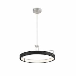 26-in 32W LED Wall Pendant, Round, Dim, 1800 lm, 120V, 3000K, Nickel