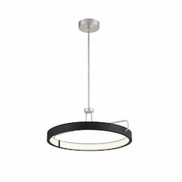 Eurofase 26-in 32W LED Wall Pendant, Round, Dim, 1800 lm, 120V, 3000K, Nickel