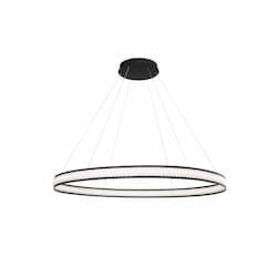 60-in 135W LED Chandelier, Round, 8100 lm, 120V, 3000K, Black