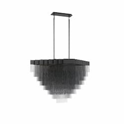 47-in 99W LED Chandelier, Oval, Dim, 4800 lm, 120V, 3000K, Black