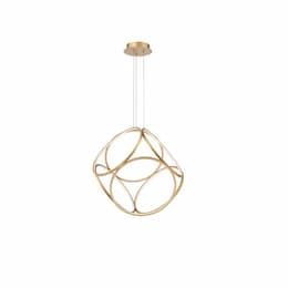 24-in 40W LED Wall Pendant, Round, Dim, 2000 lm, 120V, 3000K, Gold