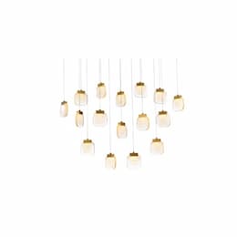 44-in Wide 1280W Paget LED Chandelier, 4800 lm, 120V, 3000K, Gold